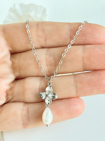  Flower Silver  kaulakoru