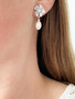 Zirkonia Floral Silver korvakorut makeanveden helmillä 