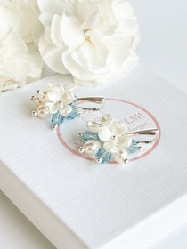 925 Sterling silver Diora Aqua korvakorut