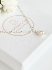 925 sterling hopea kaulakoru makeanveden helmellä