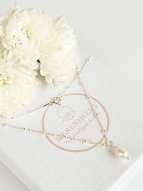 925 sterling hopea kaulakoru makeanveden helmellä