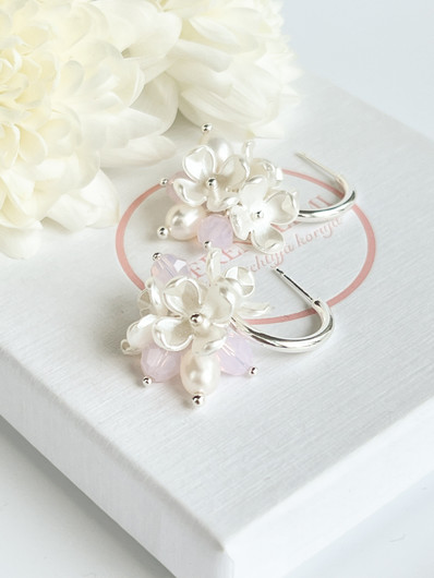 Evelyn silver korvakorut ( Rose Water Opal )