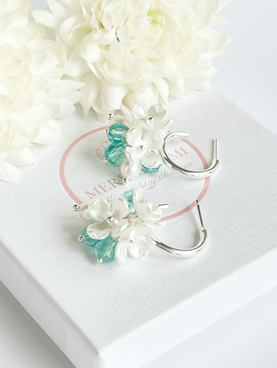 Evelyn silver korvakorut (Light Turquoise Shimmer)