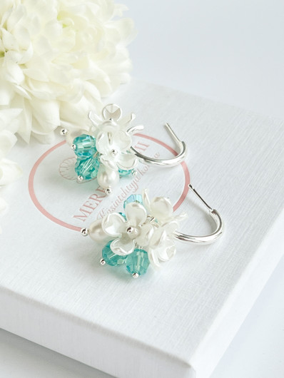Evelyn silver korvakorut (Light Turquoise Shimmer)