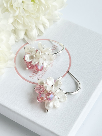 Evelyn silver Rose korvakorut 