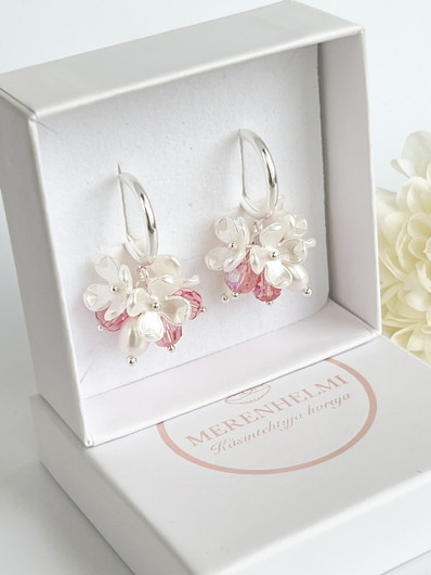 Evelyn silver Rose korvakorut 