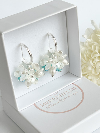 Evelyn silver korvakorut (Light Turquoise Shimmer)