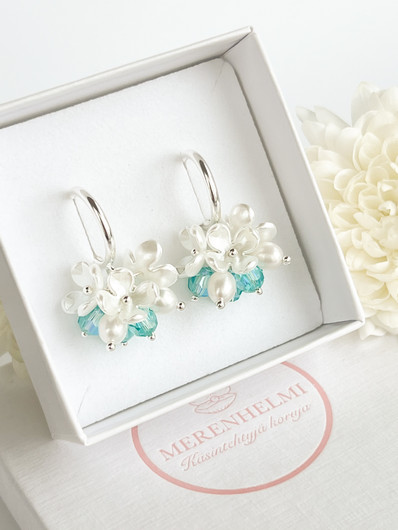 Evelyn silver korvakorut (Light Turquoise Shimmer)