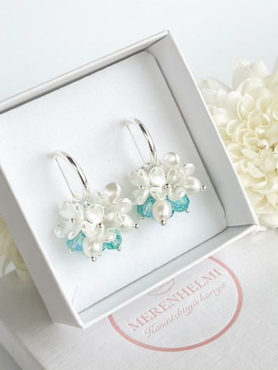 Evelyn silver korvakorut (Light Turquoise Shimmer)