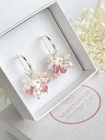 Evelyn silver Rose korvakorut 