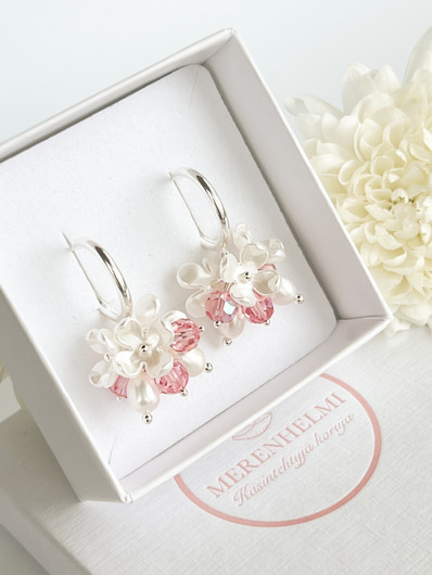 Evelyn silver Rose korvakorut 