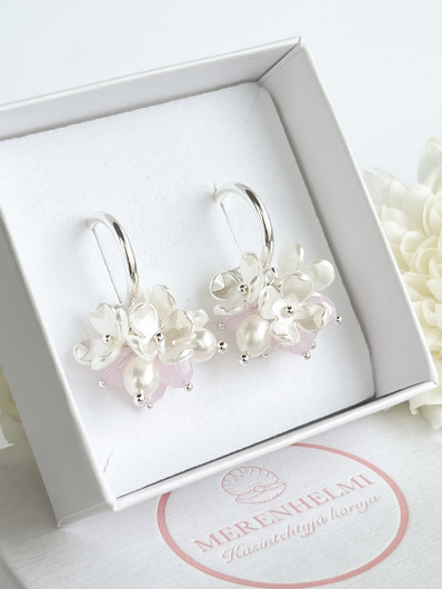 Evelyn silver korvakorut ( Rose Water Opal )