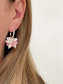 Evelyn silver Rose korvakorut 