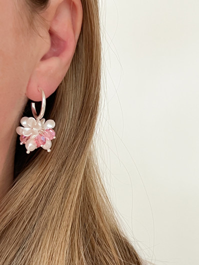 Evelyn silver Rose korvakorut 