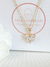 Cubic Zirkonia sydän kaulakoru 