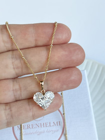 Cubic Zirkonia sydän kaulakoru 