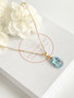 Aqua kristallihelmi kaulakoru 