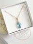 Aqua kristallihelmi kaulakoru 
