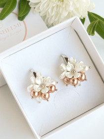 Fiore - Rose Gold/ silver korvakorut 