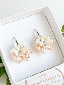 Fiore - Rose Peach/ silver korvakorut 