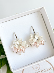 Fiore - Rose/ silver korvakorut 