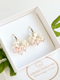 Fiore - Rose/ silver korvakorut 
