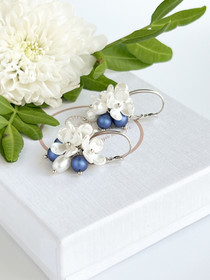 Fiore - Midnight/ silver korvakorut 