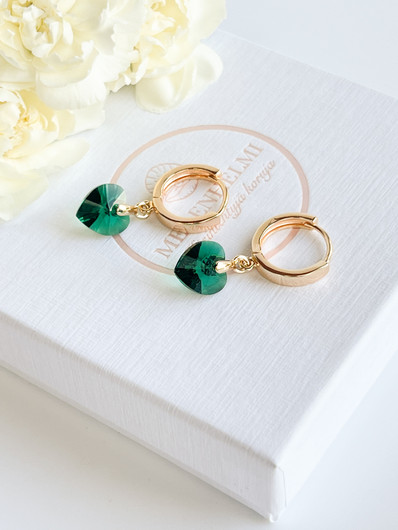 Evely Emerald kristallihelmi korvakorut