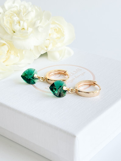 Evely Emerald kristallihelmi korvakorut
