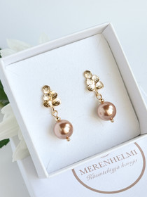 Ariana Rose Gold korvakorut kristallihelmillä