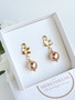 Ariana Rose Gold korvakorut kristallihelmillä