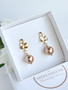 Ariana Rose Gold korvakorut kristallihelmillä