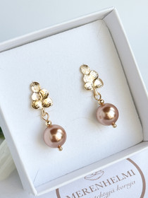 Ariana Rose Gold korvakorut kristallihelmillä