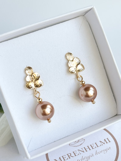 Ariana Rose Gold korvakorut kristallihelmillä