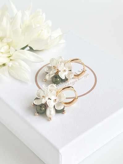 Fiore - Dark Green korvakorut 