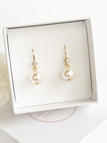 Zirconia leverback drop korvakorut kristallihelmillä