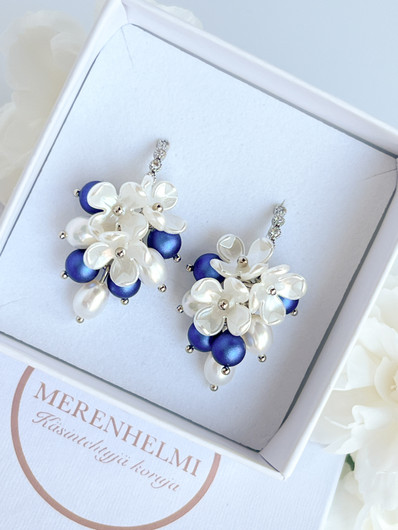 Emily- Midnight/ silver korvakorut