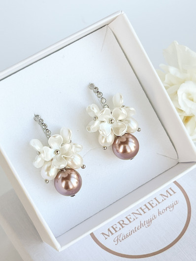 Jade Vintage Rose silver korvakorut