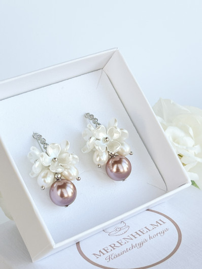 Jade Vintage Rose silver korvakorut