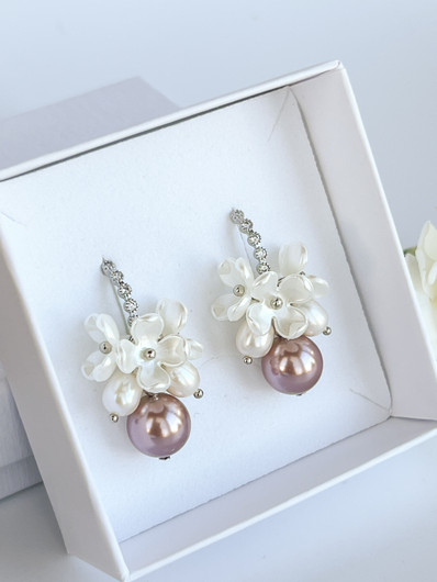 Jade Vintage Rose silver korvakorut