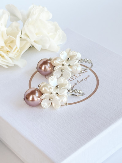 Jade Vintage Rose silver korvakorut