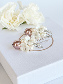 Jade Vintage Rose silver korvakorut