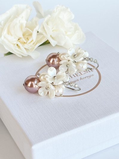 Jade Vintage Rose silver korvakorut