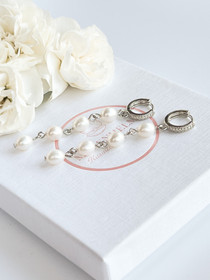 Kayla Silver korvakorut makeanveden helmillä 