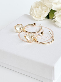 Sydän korvakorut kristallihelmillä