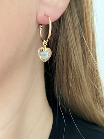 Sydän korvakorut kristallihelmillä