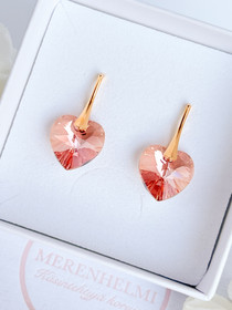 Evie Gold kristallisydän korvakorut.