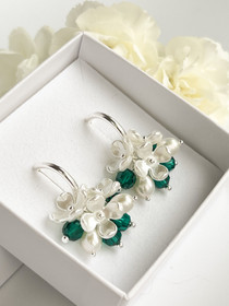 Evelyn silver korvakorut ( Emerald )