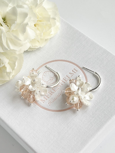 Evelyn silver silk korvakorut 