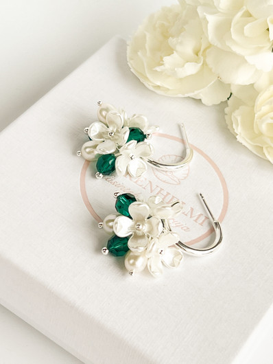 Evelyn silver korvakorut ( Emerald )